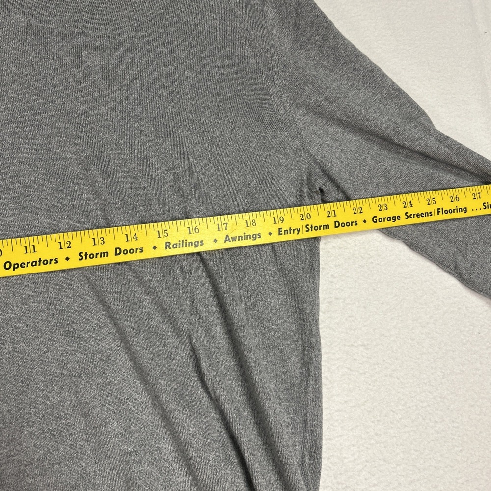 Banana Republic Sweater Mens Large Silk Cashmere Gray Luxury Blend V-Neck Preppy - Picture 5 of 9